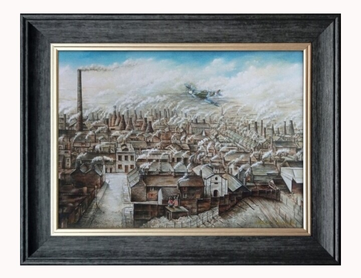Rooftops and Chimney Pots Canvas Print Framed Small