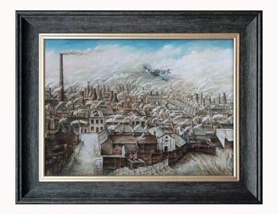 Rooftops and Chimney Pots Canvas Print Framed Small