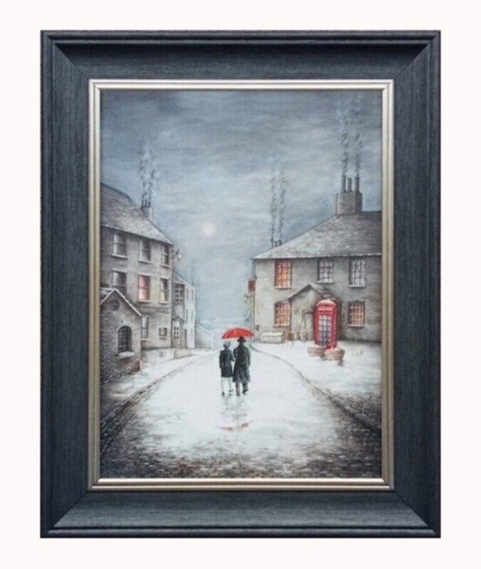 Moonlight Walk Canvas Print Framed Small