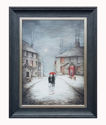 Moonlight Walk Canvas Print Framed Small