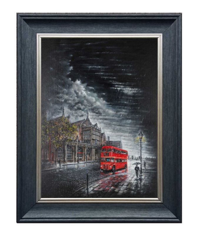 Double Decker Canvas Print Framed Small