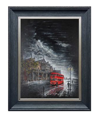 Double Decker Canvas Print Framed Small