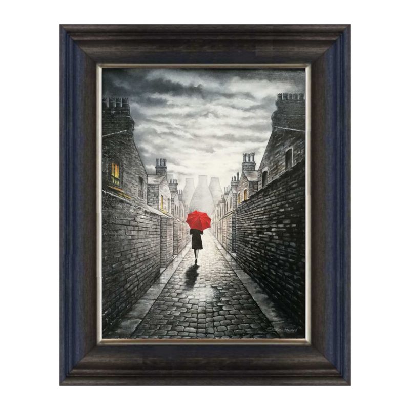 Cobbled Alley Canvas Print Chunky Frame.