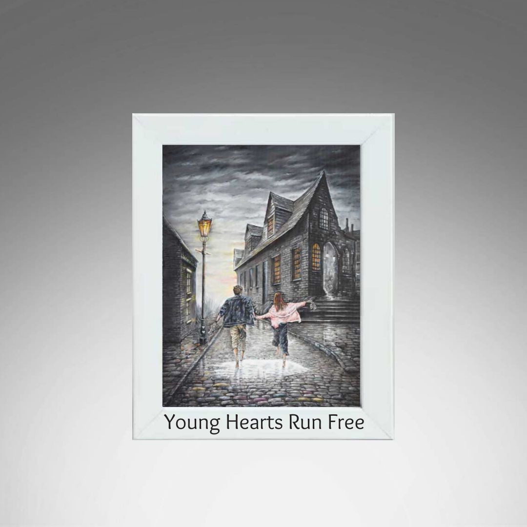 Young Hearts Run Free White Frame.
