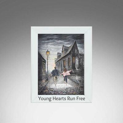 Young Hearts Run Free White Frame.