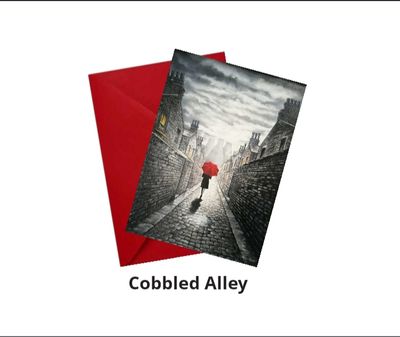 Cobbled Alley Greetings Card