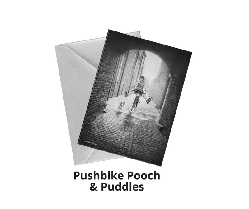 Pushbike Pooch &amp; Puddles Greetings Card