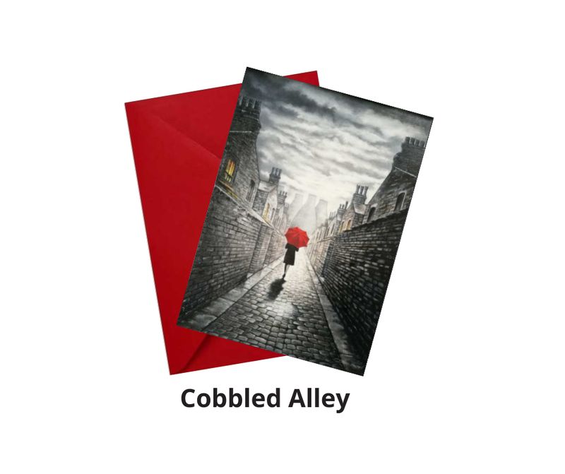 Cobbled Alley Greetings Card