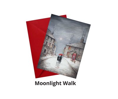 Moonlight Walk Greetings Card
