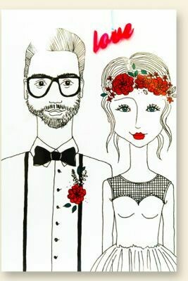 Carte de voeux  collier  MARIAGE ROMANTIQUE