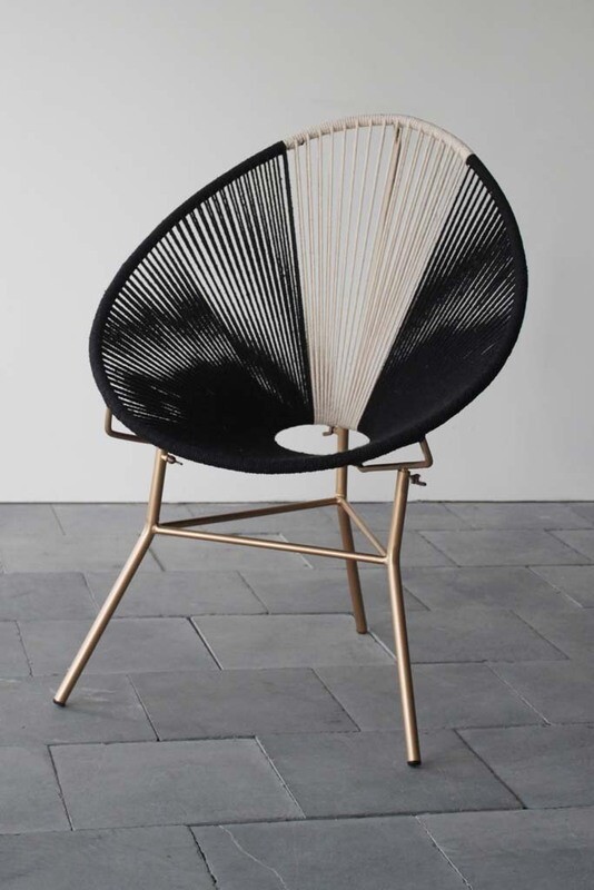Chaise &quot;ACAPULCO&quot; corde et métal (no shipment, pas d envoi)