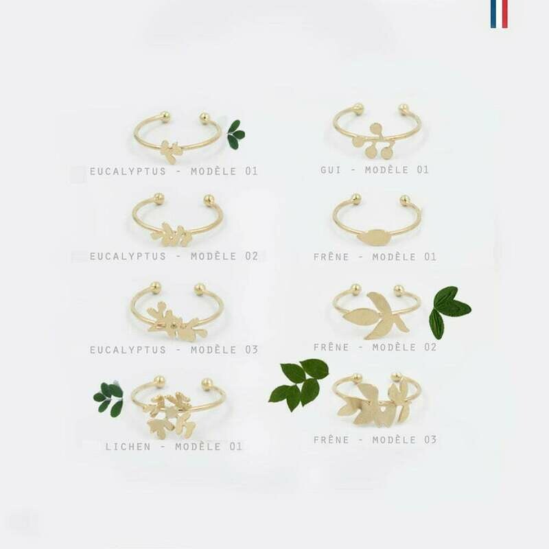 Bague collection Végétale  Modele Frêne 3 Or