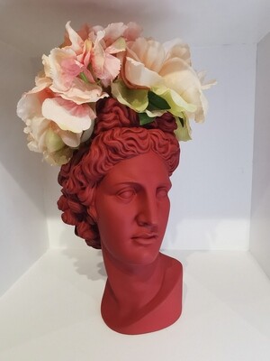 Apollo Head Vase col baked red
