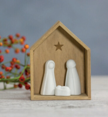 Creche en bois et porcelaine