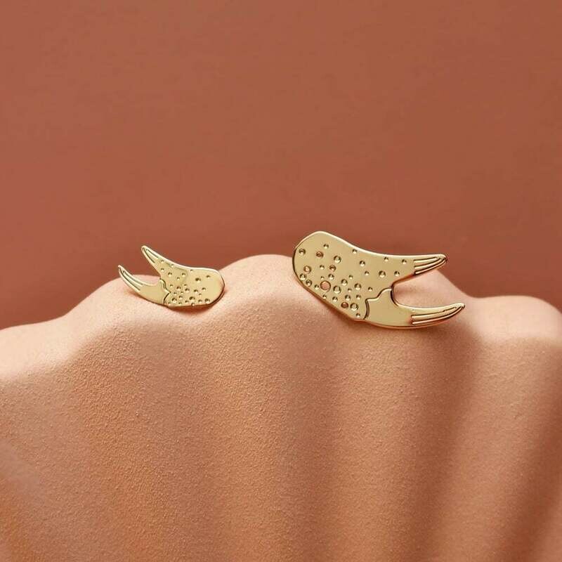 Boucle D&#39;Oreilles Pince de Crabe  2 tailles dispo (La Paire) col champagne