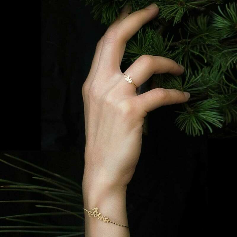 Bague Eucalyptus 03 collection VEGETALE  Col Or