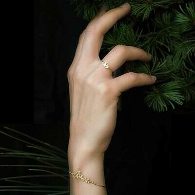 Bague Eucalyptus 03 collection VEGETALE  Col Or