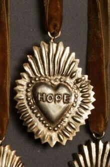 Petit Ex voto Coeur Sacré à message HOPE