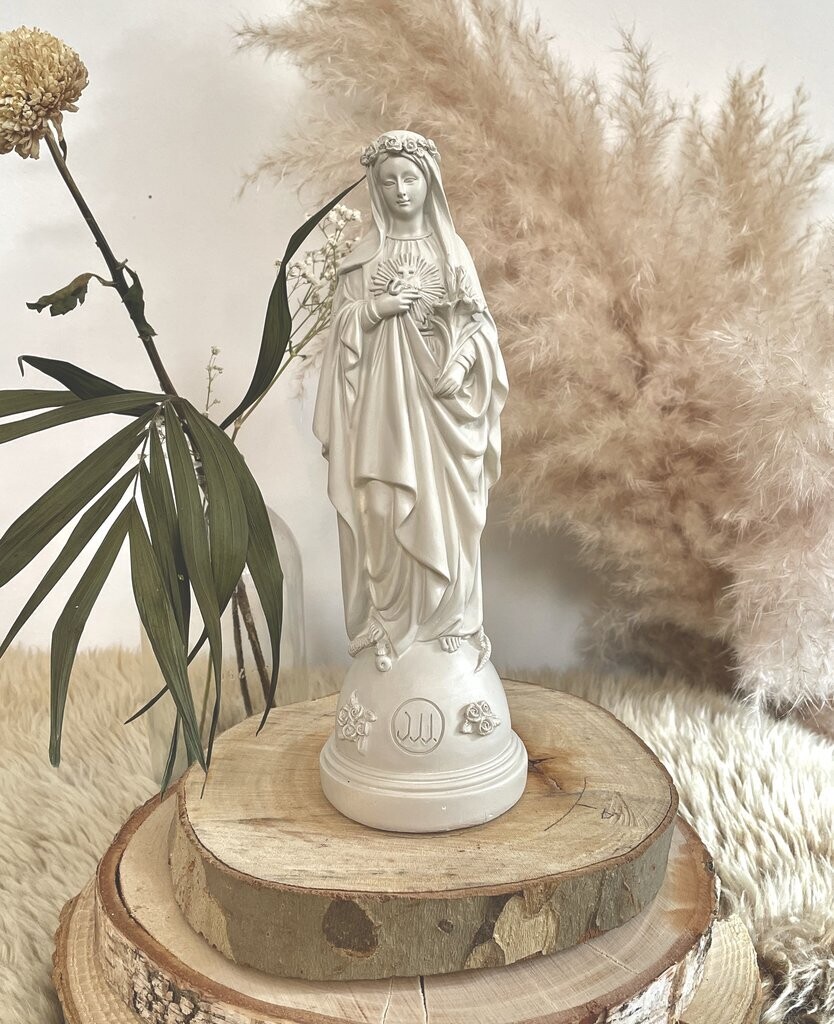 Statue Marie Aux Fleurs Col Lin J ai Vu La Vierge
