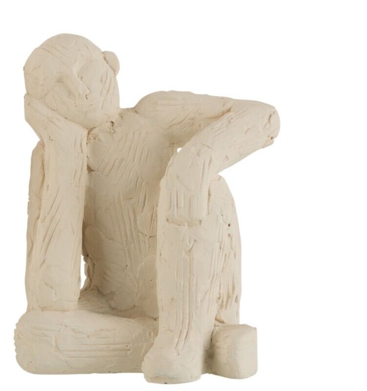 Statuette en ciment LE PENSIF (gauche)