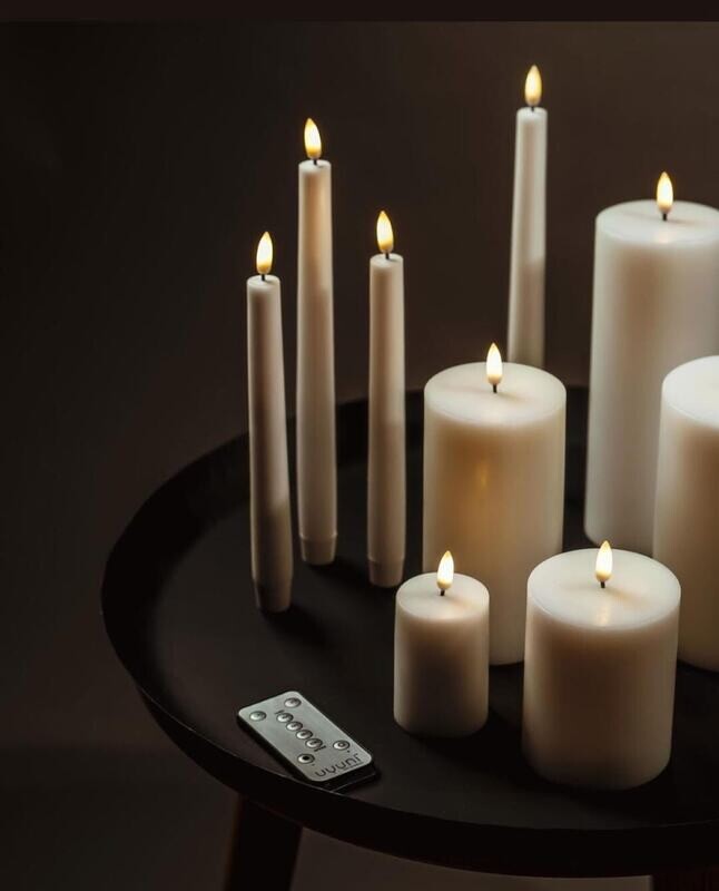 Pack de 2 chandelles Led  UYUNI télécommandables  2,3 cm x 25,5 cm col ivoire