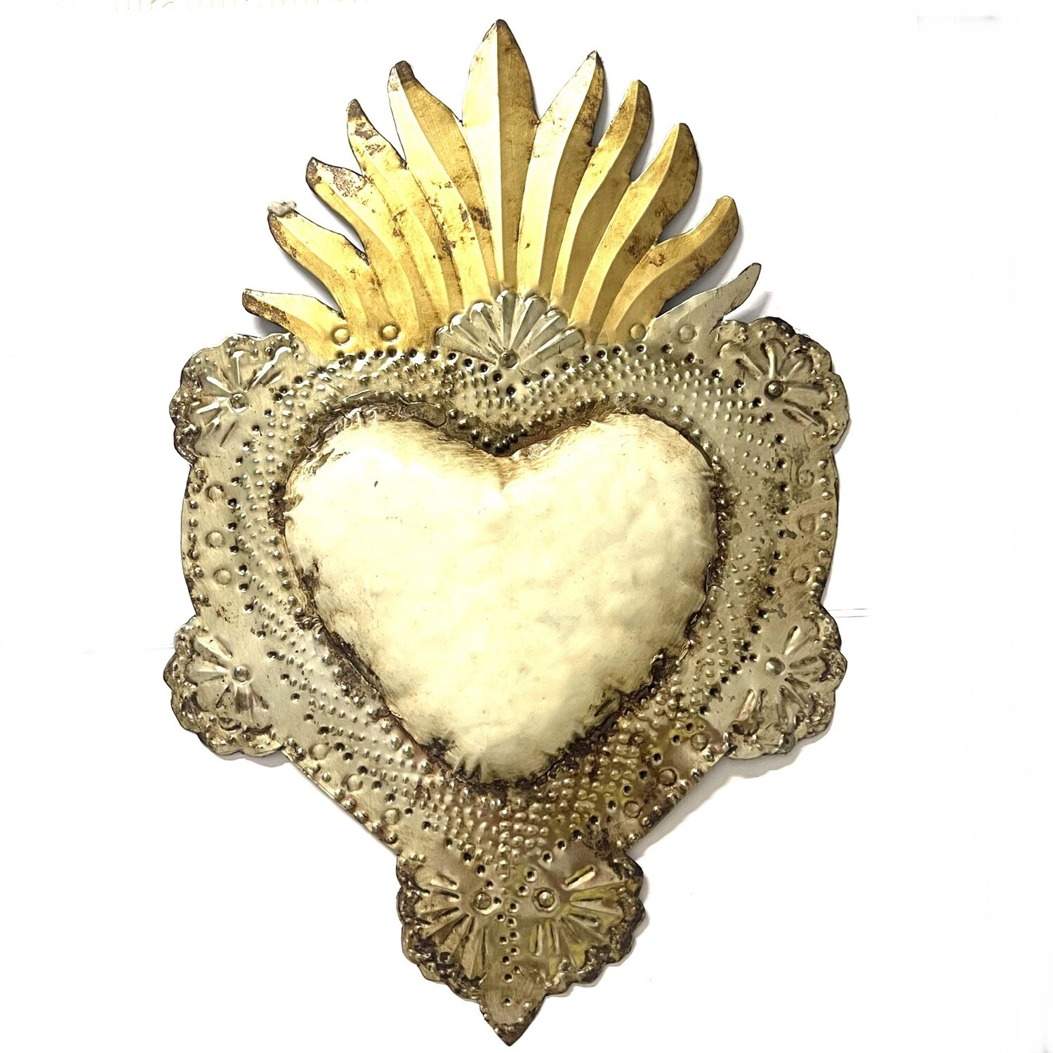 Ex Voto Coeur Sacré XXL CORAZON PALPITANTE Col Blanc