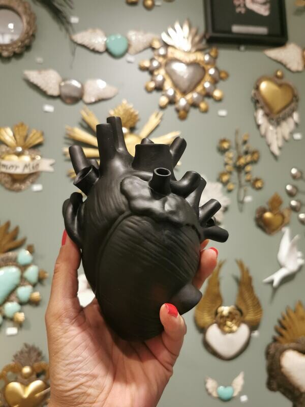 Vase Coeur Anatomique Small Noir