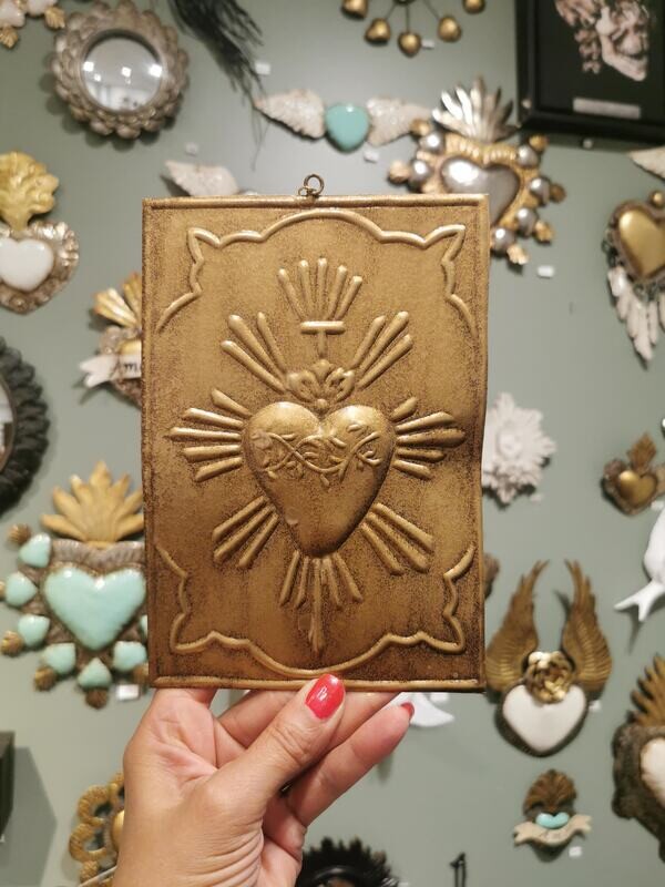 Ex Voto Coeur Sacré Plaque Gold