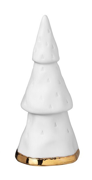 Sapin en Porcelaine Blanc base Or