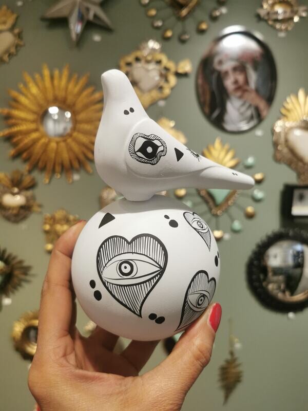 Colombe HEART Tatouée White