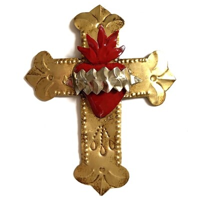Croix Ex Voto Coeur Sacré SENCILLA ESPINAS rouge .