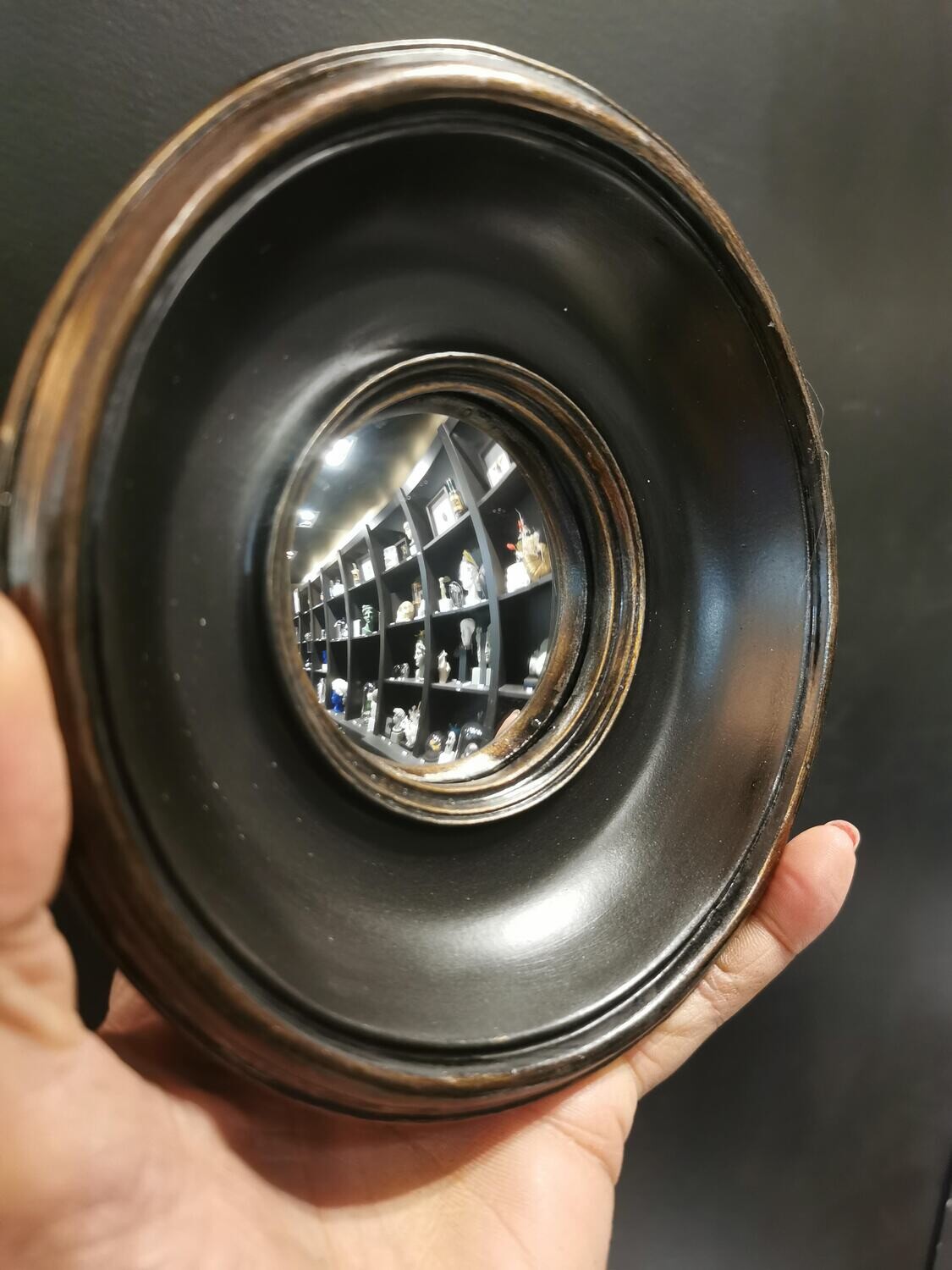 Miroir Convexe Noir et Cuivré 16cm
