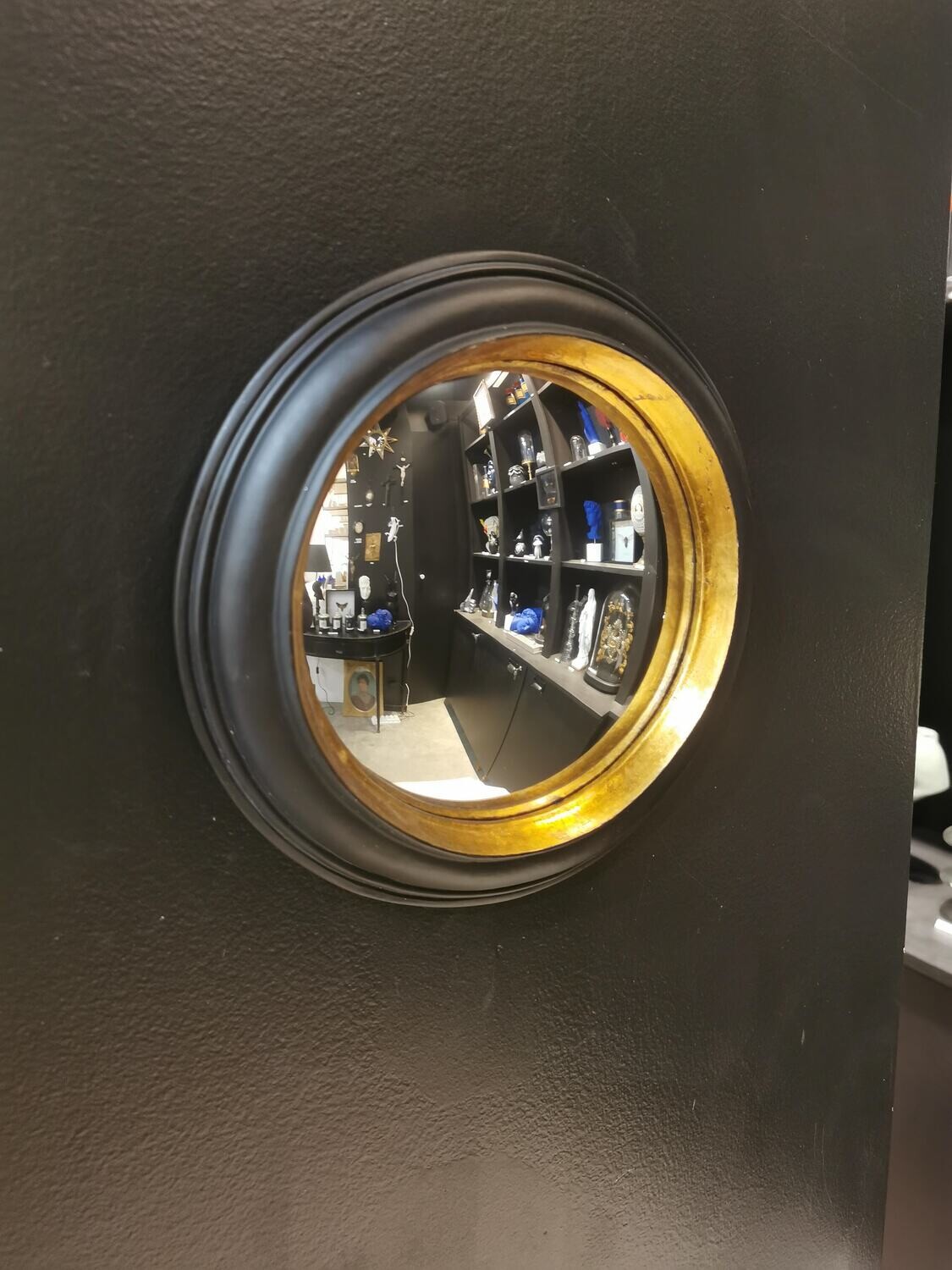 Miroir Convexe effet feuille d or 18 cm