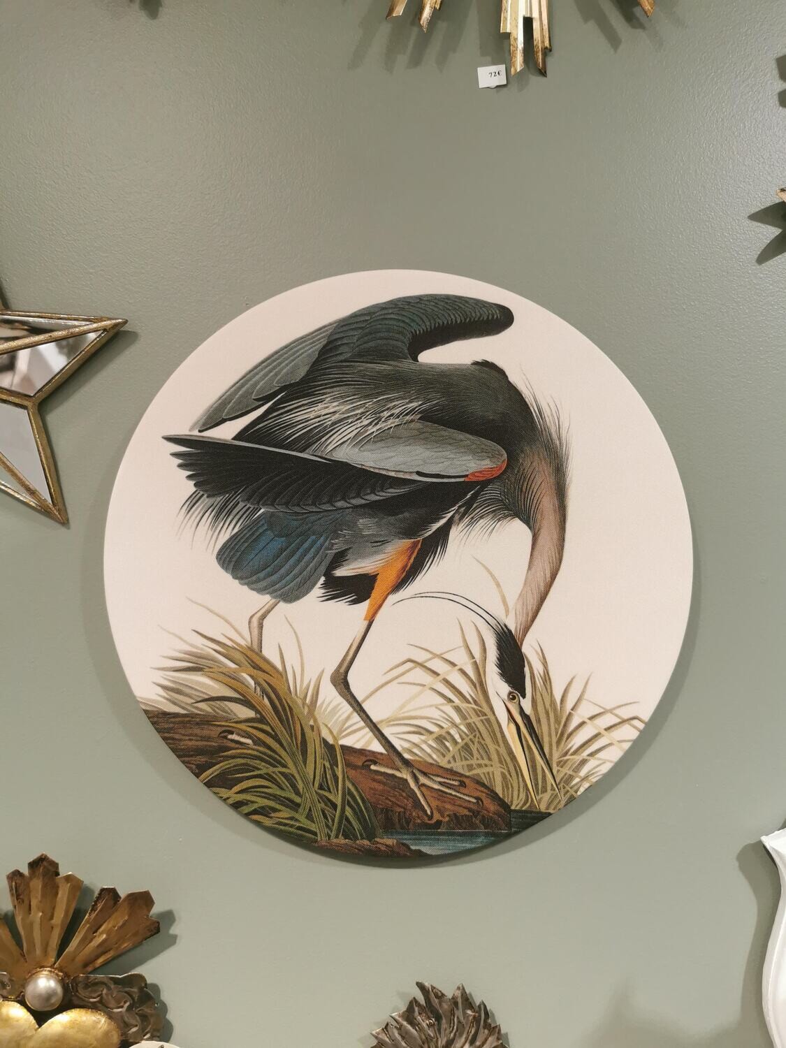 Affiche Canvas Round Shape HERON BLEU