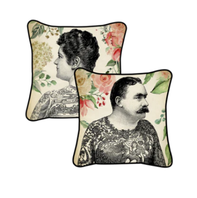 Coussin Tattoo woman and man