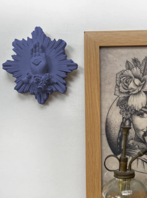 EX VOTO MAIN DE MARIE BLEU SPLASH - J'AI VU LA VIERGE