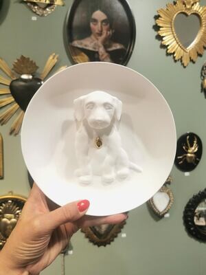 Assiette Murale En Porcelaine 3D Puppy