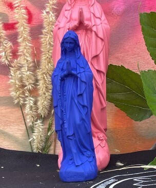 Statue Sainte Marie col Bleu électrique