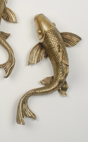 Carpe Koi Déco Murale Medium Or