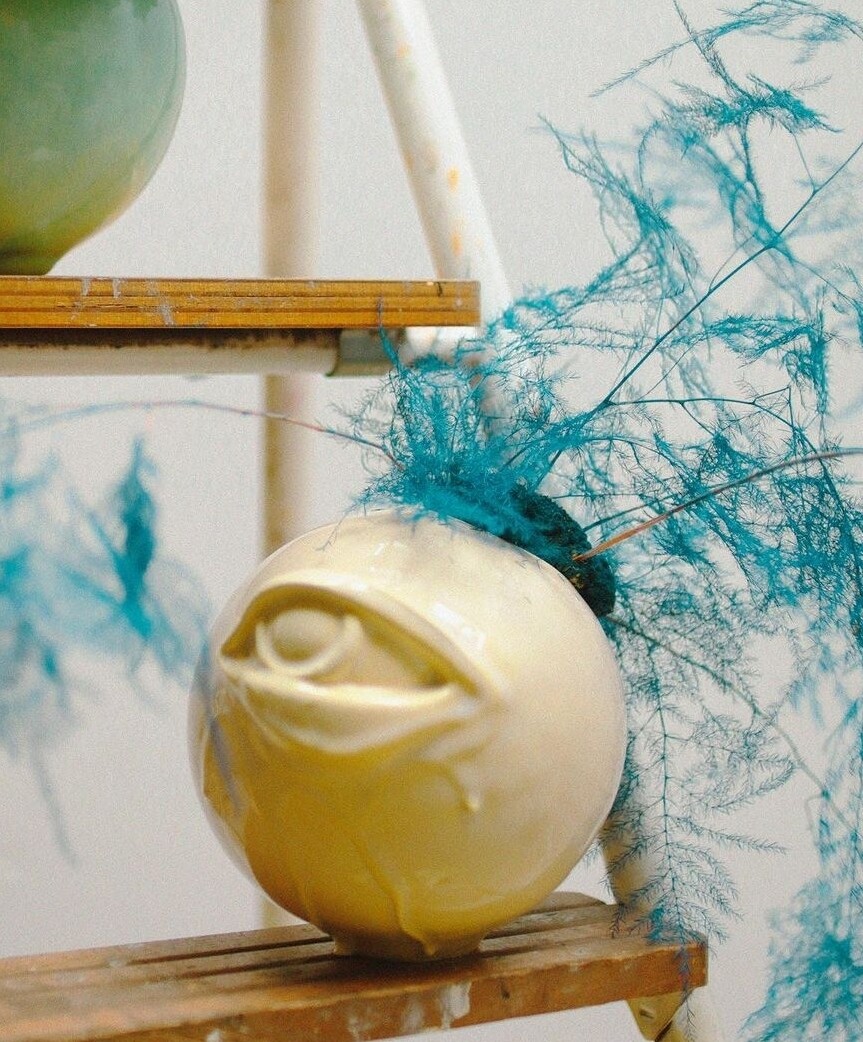 Vase Poly Col Vanille