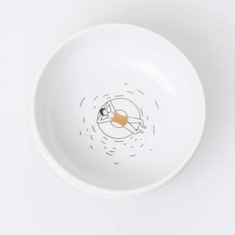 Coupelle en Porcelaine Baignade