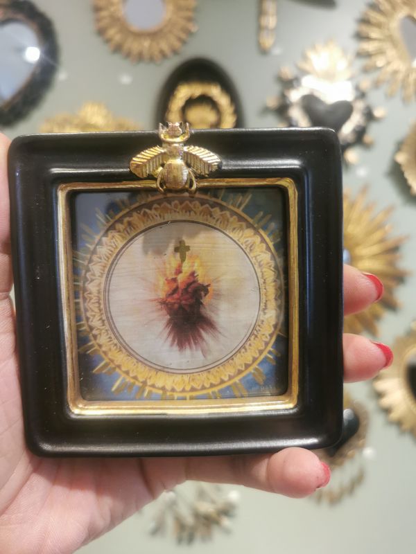 Petit Cadre Abeille Coeur flamboyant