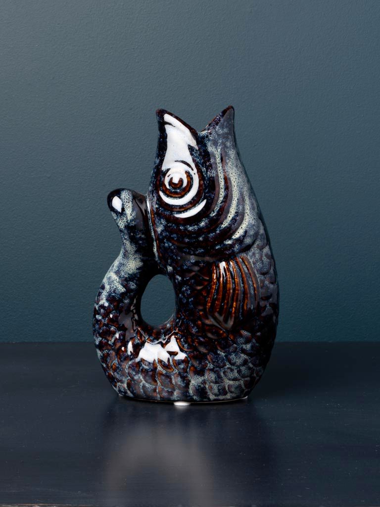 Vase Poisson Dark Blue