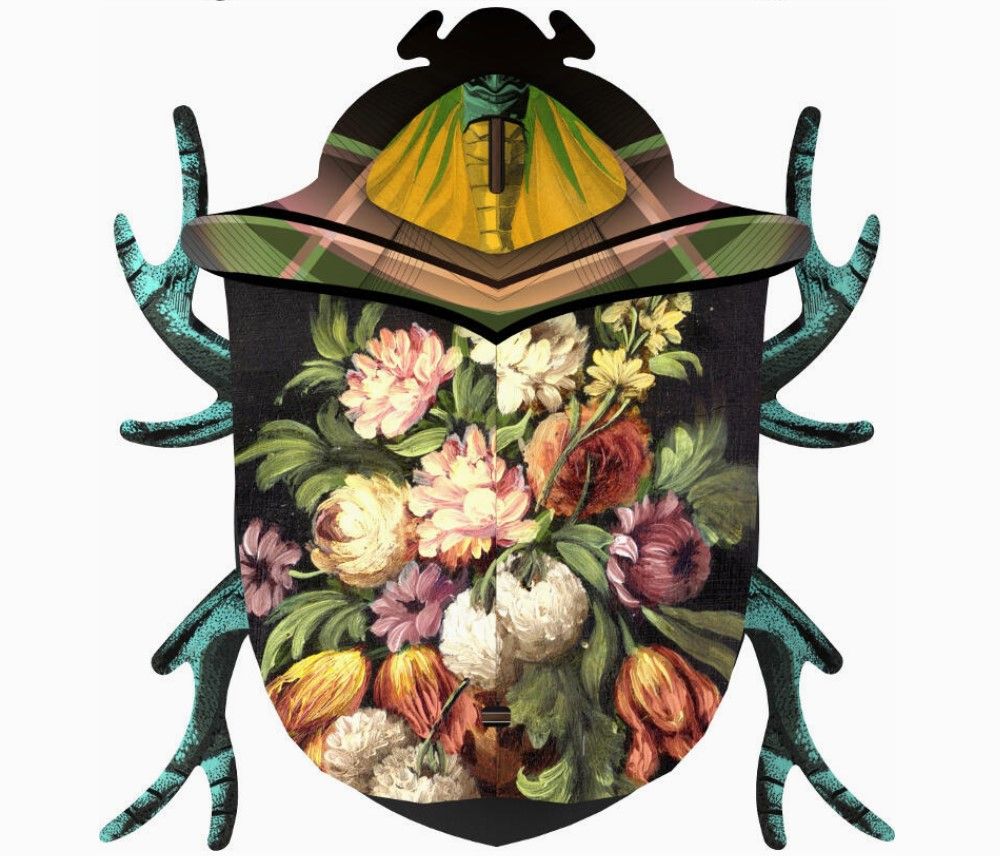 Grand Scarabee Fleuri (Etagere/Miroir)