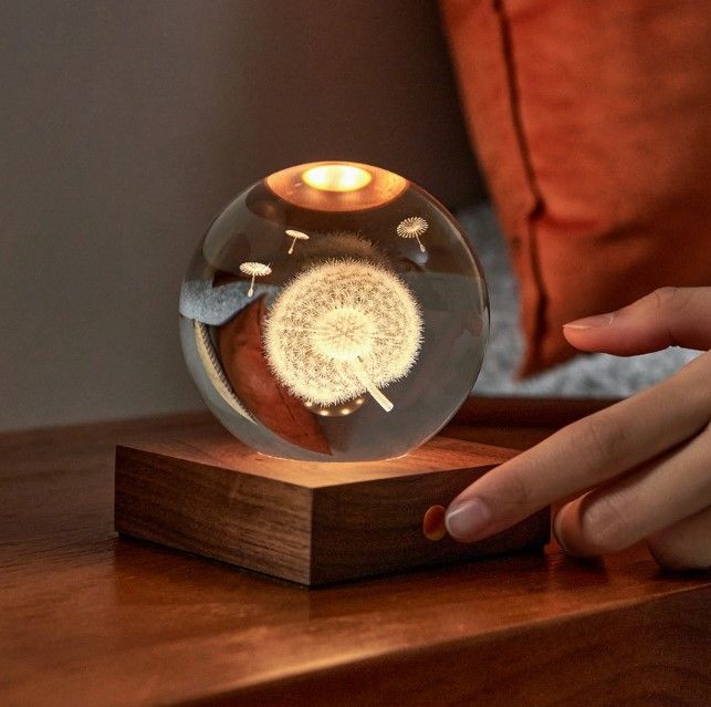 Sphere Lumineuse Cristal Pissenlit make a wish