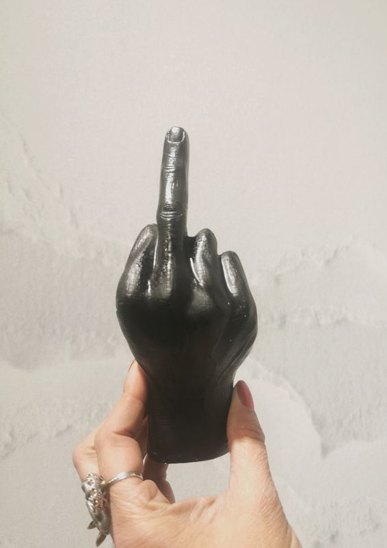 Statuette Main FCK Noir