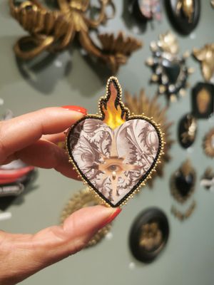 Broche Ex Voto Heart In Fire