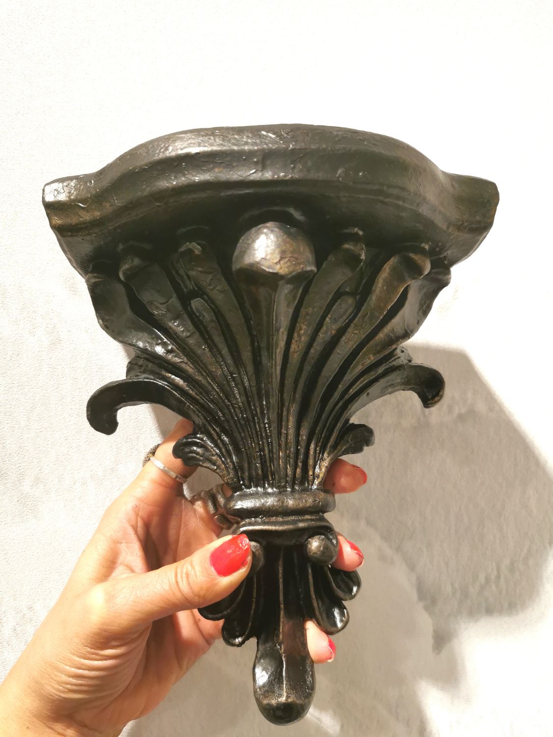 Etagere Acanthe Noir Patiné