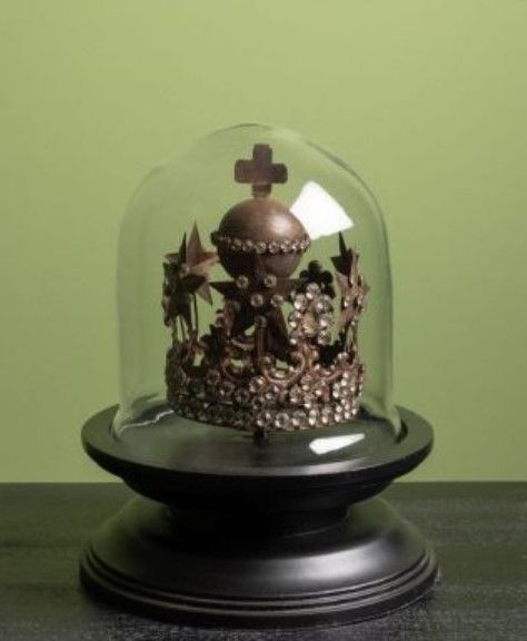 Globe Cloche Calice Couronne or vieilli