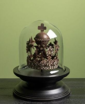 Globe Cloche Calice Couronne or vieilli